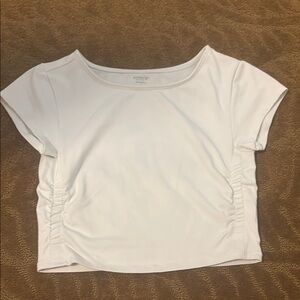Old Navy Women's White Ruched Crop Top